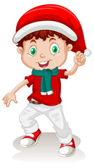 Cute boy in christmas costume cartoon character