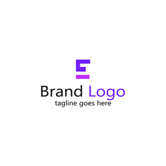 abstract purple and pink letter E logo
