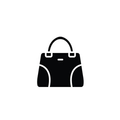 handbag icon, Simple filled woman bag accessory. handle, female Fashion bag. Women purse, Baguette Ladies elegance Bucket. solid style, vector illustration design on white background. EPS 10