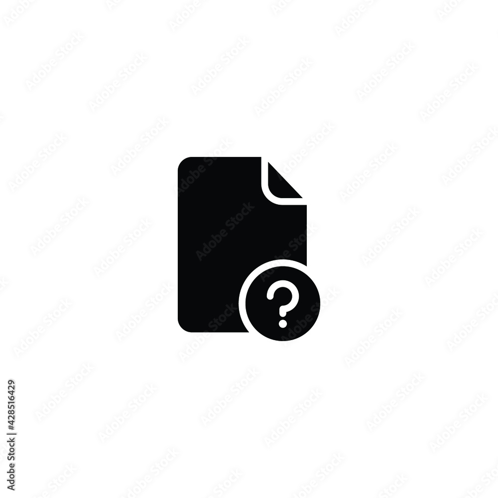 Poster unknown file icon, paper, question mark. unverified documents file. unfamiliar directory with interr