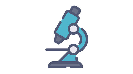 research microscope experiment single isolated icon with flat dash or dashed style