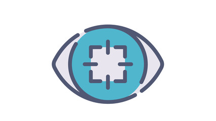focus concentration sharpen attention single isolated icon with flat dash or dashed style