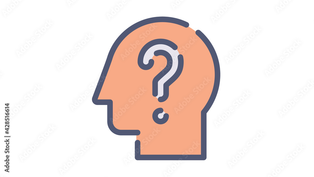 Poster question understand help single isolated icon with flat dash or dashed style