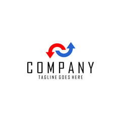 Fototapeta premium logo image of two arrows with a circular body