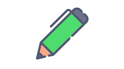 pencil pen write single isolated icon with flat dash or dashed style