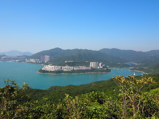 Scenic hiking trail in Hong Kong, Dragon's back.