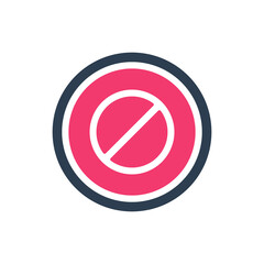 Forbidden logo template, prohibition symbol vector, not allowed sign illustration, cancel icon design