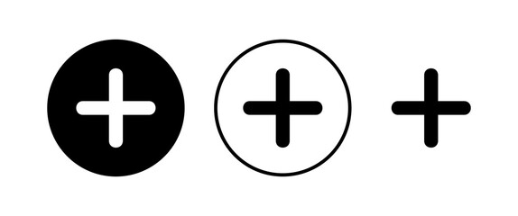 Fototapeta premium Plus Icons set. Add plus icon. Addition sign. Medical Plus icon