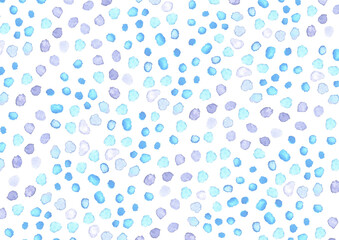 水彩で描いた水玉模様の背景