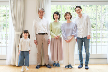三世代家族　ポートレート