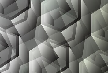 Light Gray vector background with set of hexagons.