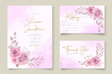 Beautiful hand drawn wedding invitation design set