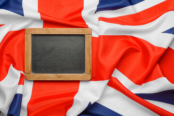 Chalkboard on national flag of the United Kingdom