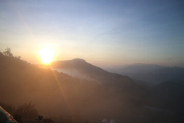 sunrise in the mountains