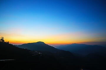 sunset in the mountains