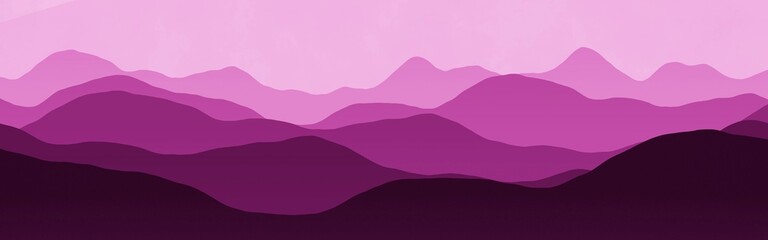 creative pink flat of mountains peaks in fog computer graphics background or texture illustration