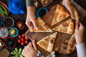 Ramadan pita on the table for suhoor and iftar