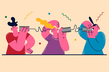 Problems in communication between people concept