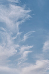 Beautiful blue sky with cirrus clouds.