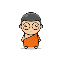 Kawaii illustration monk vector graphics