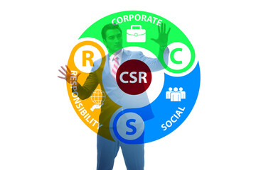Concept of CSR - corporate social responsibility with businessma