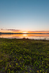 Fototapeta na wymiar Sunset view of Tuggerah Lake, Central Coast, Australia.