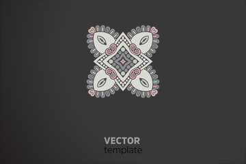 Vector indian Mandala round element