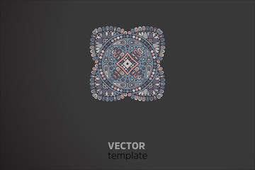 Vector indian Mandala round element