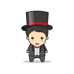 Kawaii illustration kid magician vector graphics