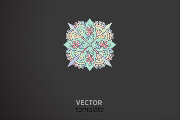 Vector indian Mandala round element