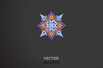 Vector indian Mandala round element