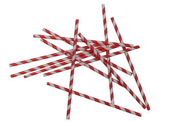 Several tubes for cocktails lie on a white background.