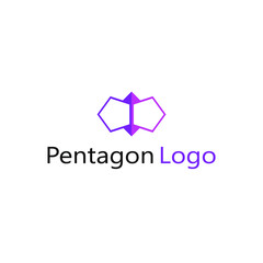 abstract logo of two pentagons in purple and pink color