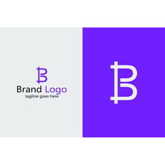 abstract letter B logo with gray and purple background