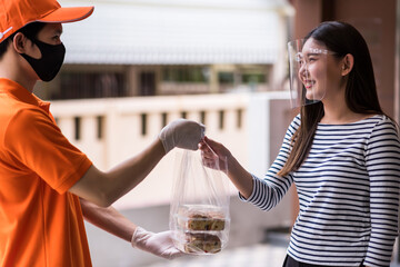 Food delivery with covid-19 protection to customer