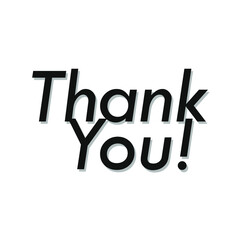 thank you sentence in black with a shadow of ash