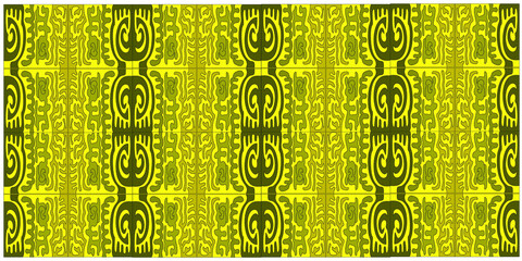 Brown ornament on a yellow background. Use for symbols and illustrations.