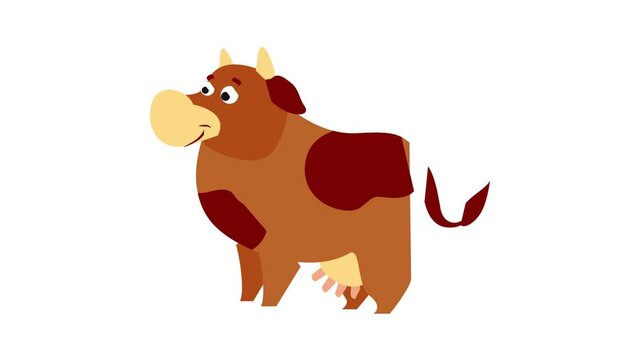 Cute cow icon animation