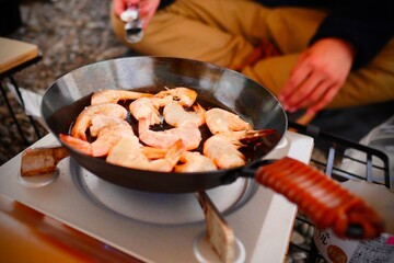 cooking meat on the grill