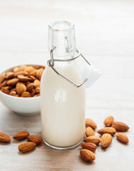 Almond milk and almonds