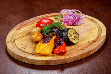 Grilled vegetables on the plate