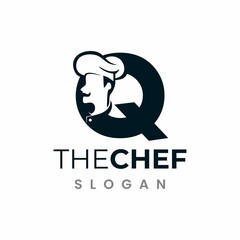 Letter Q Chef Logo , Initial Restaurant Cook Vector Design