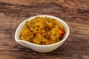 Relish sauce with cucumbers and mustard