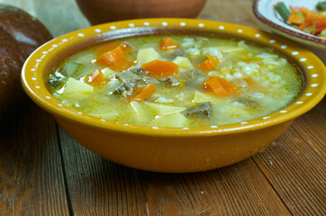 Polish Krupnik zupa