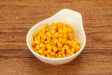 Sweet corn seeds in the bowl