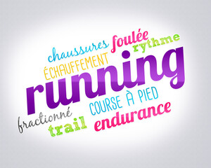 nuage de mots : running - course à pied 