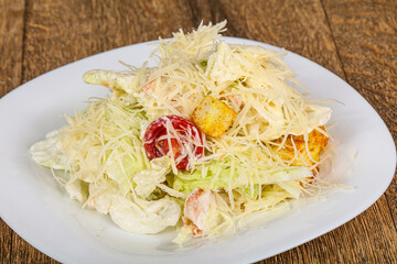 Caesar salad with chicken breast