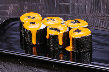 Japanese roll maki with salmon
