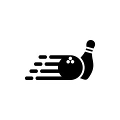 Bowling icon. Silhouette bowling logo vector concept