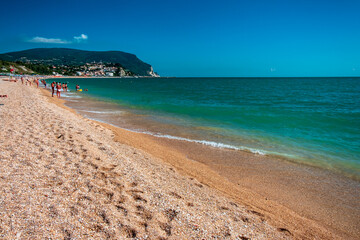 The beautiful sea of Numana in Conero, Ancona province, Marche region.